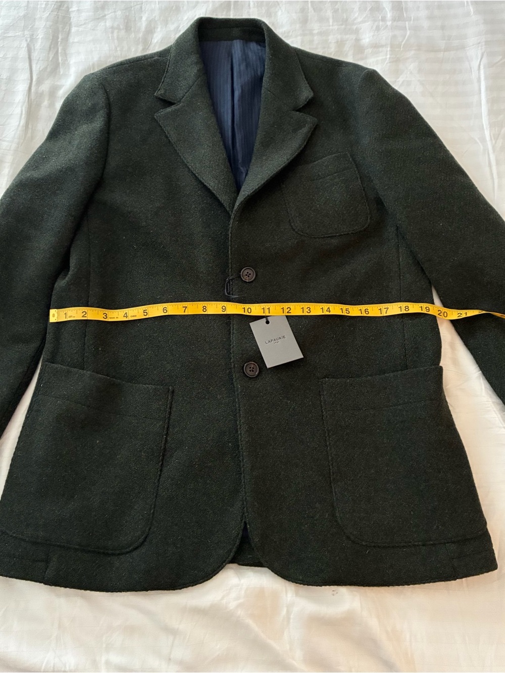 From Paris, Lafaurie Men's Dark Gray Wool Single Breasted Blazer Coat